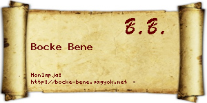 Bocke Bene névjegykártya